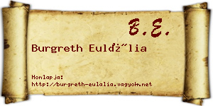 Burgreth Eulália névjegykártya